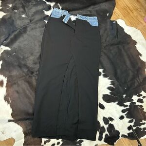 Elegant Black Pencil Skirt with Denim Accents bought it from BRIANNA PURVIS